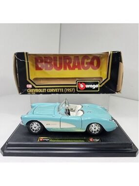 Burago 1957 Chevrolet Corvette Die Cast Metal 1/24 Made In ITALY